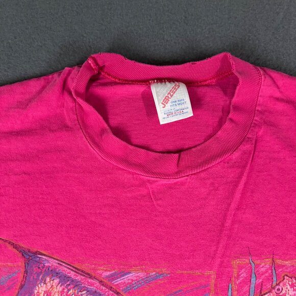 Vtg Jerzees Womens One Size Pink Sea Life Graphic T-Shirt Short Sleeve Dress - Picture 3 of 13